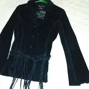 Women's Black Leather Blazer/Jacket